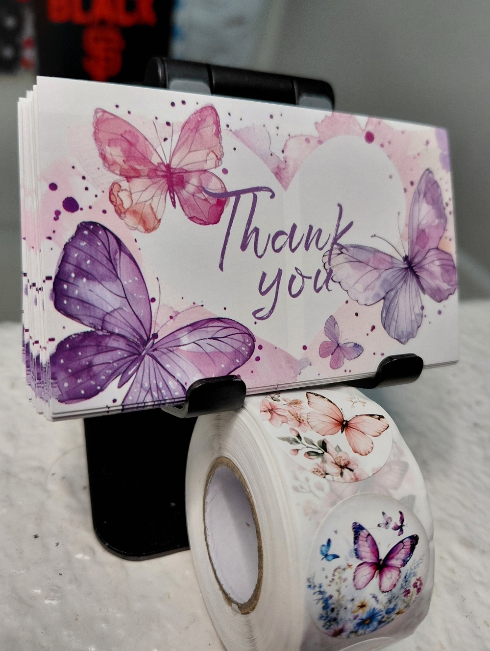 550ct. 50ct. Butterflies Thank You Cards/500ct.Stickers 3 Random Polys🦋LAST ONE - Picture 5 of 6